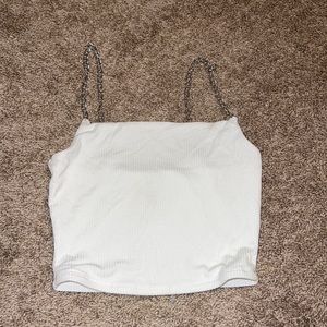 White cropped tank